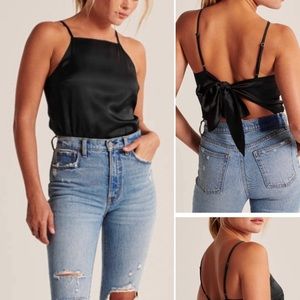 Bow back cami bodysuit - black size medium
